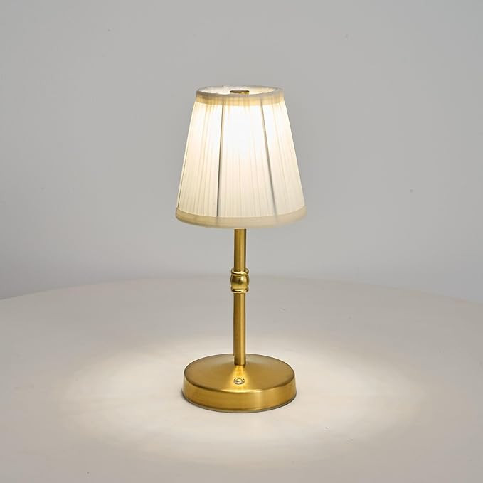 Mini Cordless Brass Lamp,2000mAh Battery Operated Lamp,2 Level of Brightness Wireless Gold Lamp,5... | Amazon (US)