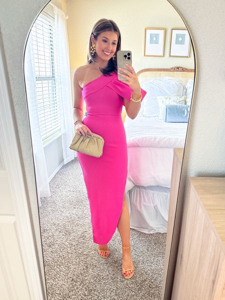 Formal wedding guest dress option! Wearing a small — fabric is thick and stretchy! 

Formal dress // pink dress // party dress // 

#LTKSeasonal #LTKstyletip