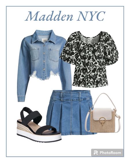 Cute Walmart summer outfit. Jean skirt and Jean jacket. 

#summeroutfit
#sandals

#LTKfindsunder50