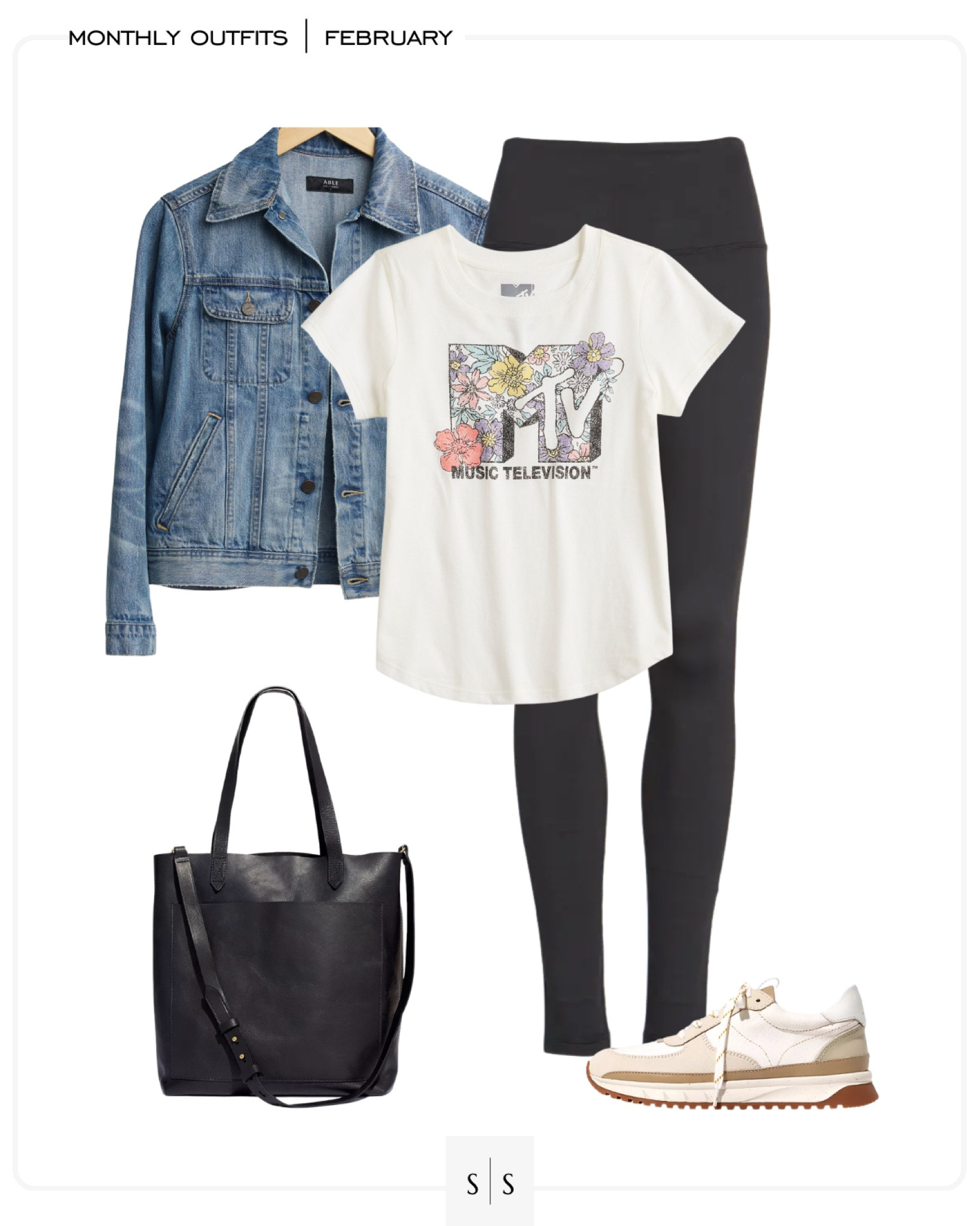 Monthly outfit planner : FEBRUARY looks | #graphictee #legging #athleosure #winterstyle #denimjacket #casualchic #springoutfit #winteroutfit | See entire calendar on thesarahstories.com ✨

#LTKstyletip
