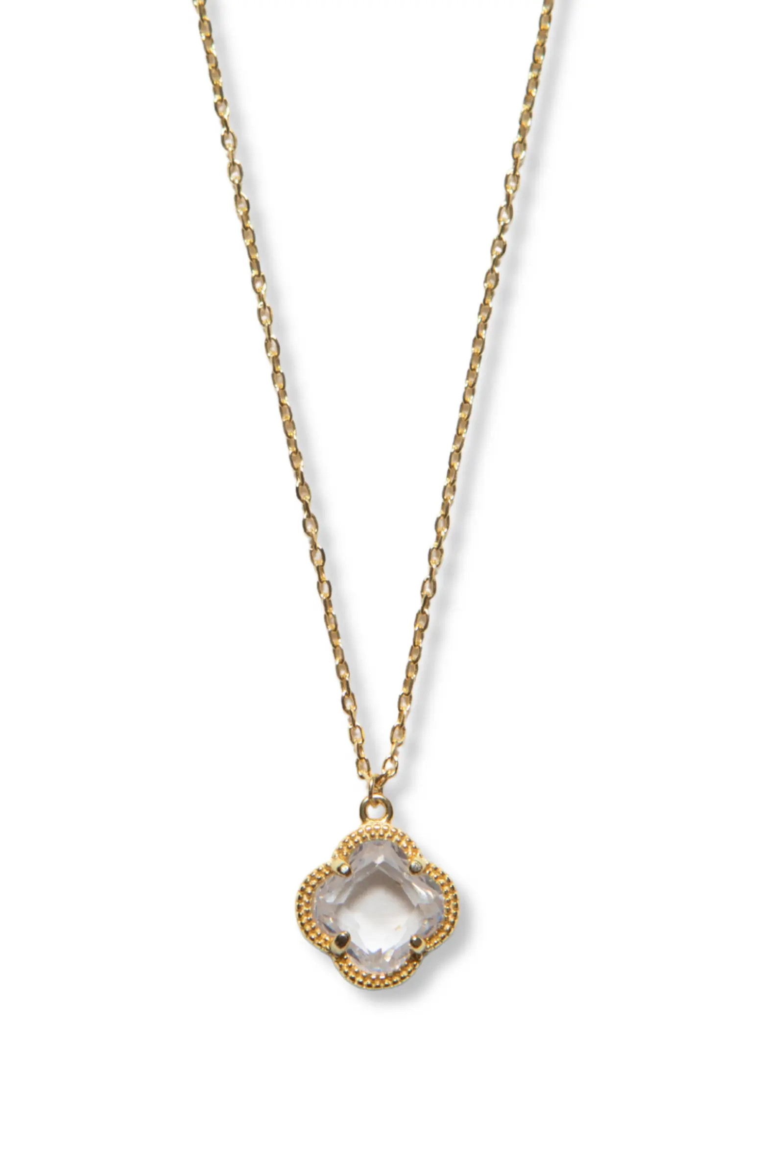 Argento Vivo Sterling Silver Cubic Zirconia Quatrefoil Pendant Necklace | Nordstrom | Nordstrom