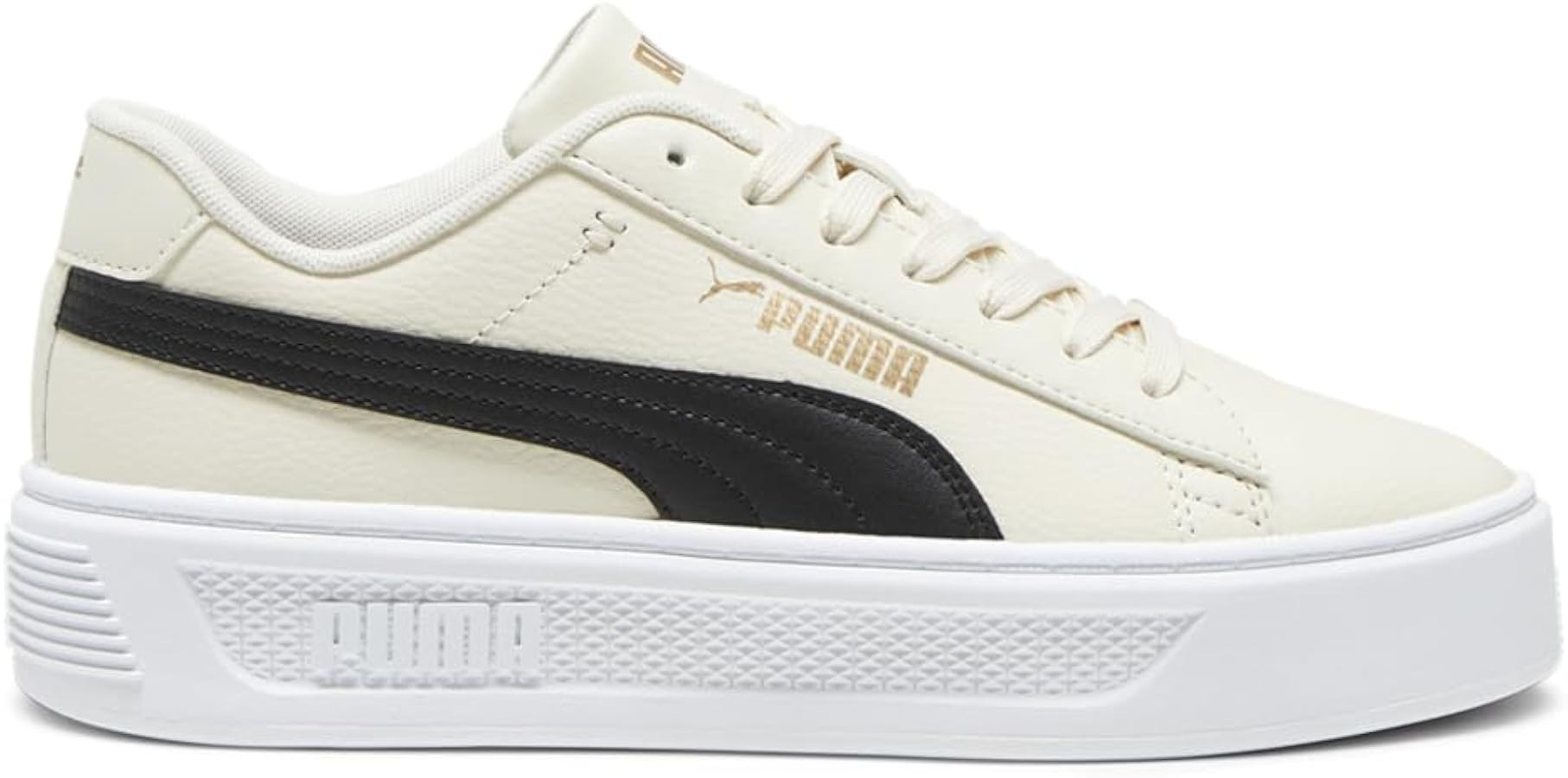 Puma Womens Smash V3 Platform Lace Up Sneakers Shoes Casual - Black | Amazon (US)