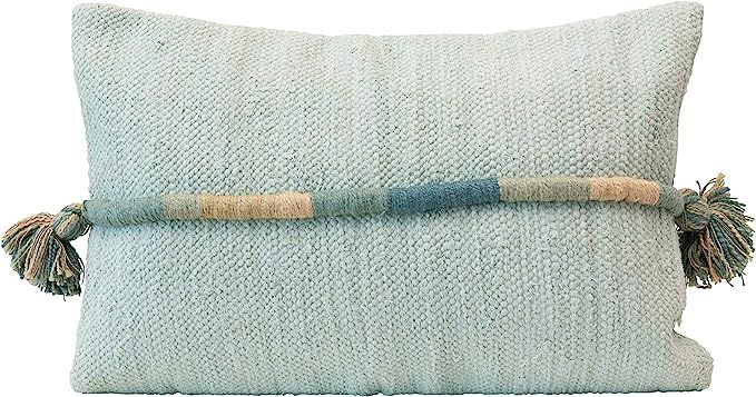 Creative Co-Op Woven Cotton Lumbar Wrapped Appliqued Cord & Tassels, Multi Color Pillow | Amazon (US)