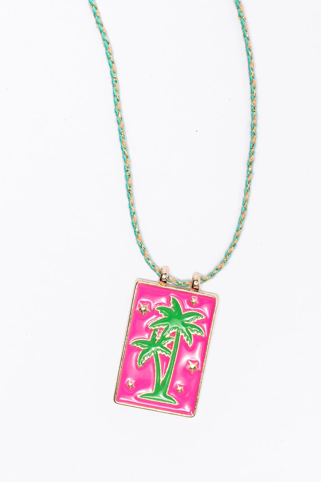Pink Palm Tree Tag Necklace FINAL SALE | Pink Lily