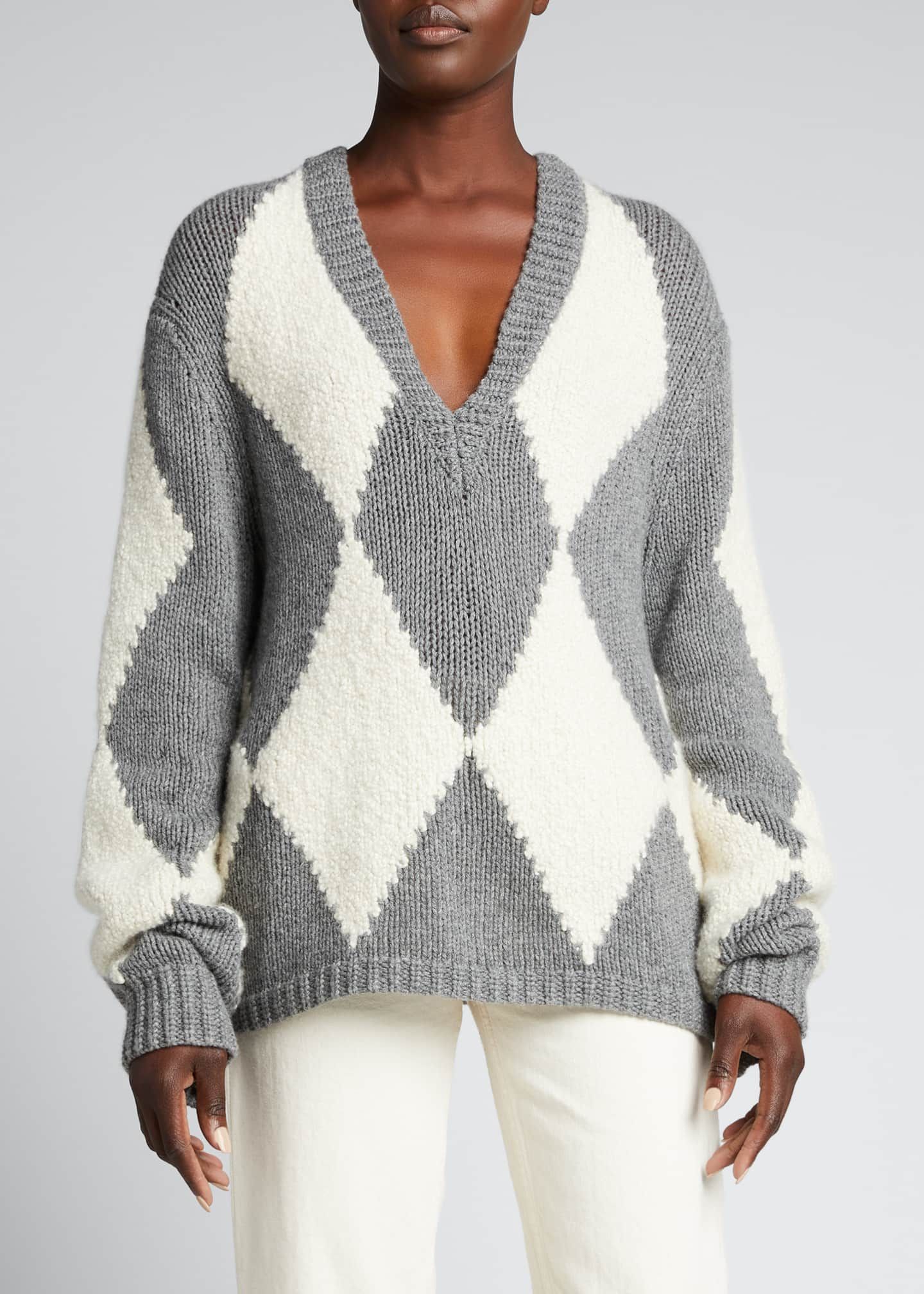 Khaite Valerie Argyle-Print Cashmere Sweater | Bergdorf Goodman