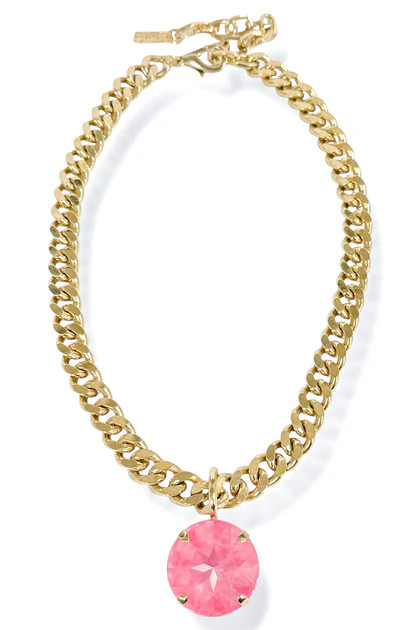 TOVA X TWT\u00ae  Exclusive Shine Bright Gold Hot Pink Circle Pendant Necklace | The Willow Tree