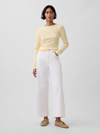 High Rise Stride Wide-Leg Ankle Jeans | Gap (CA)