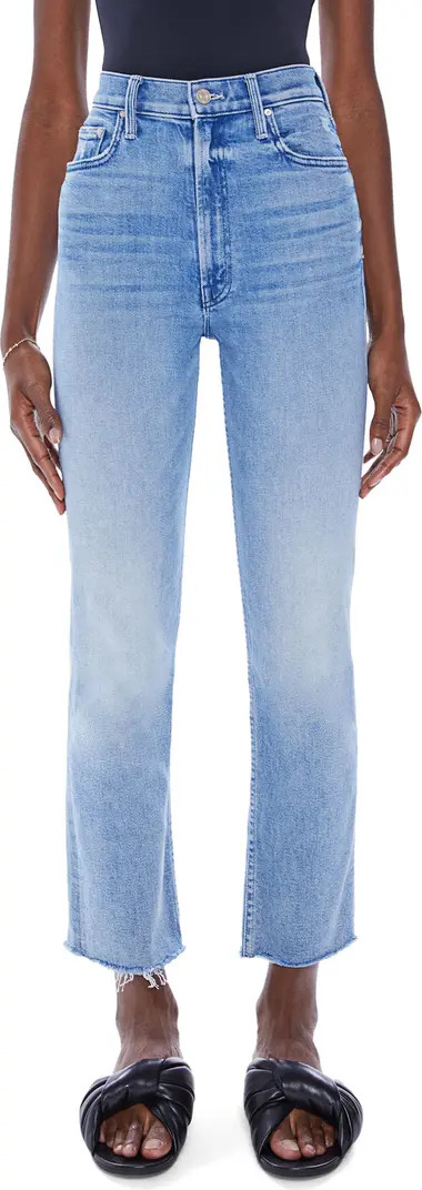 The Rider Frayed High Waist Ankle Straight Leg Jeans | Nordstrom