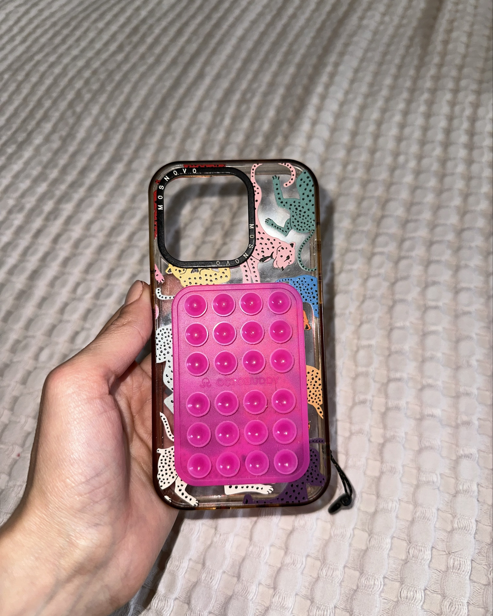 I regret waiting too long to buy this. Don’t waste your money on cheap ones. Octobuddy will stick to most flat surfaces.