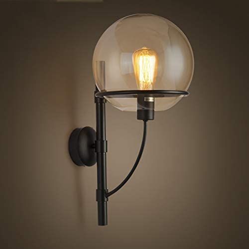 LITFAD Industrial Wall Sconce Vintage 9.84" Wide Single Light Wall Lamp with Clear Glass Globe Sh... | Amazon (US)