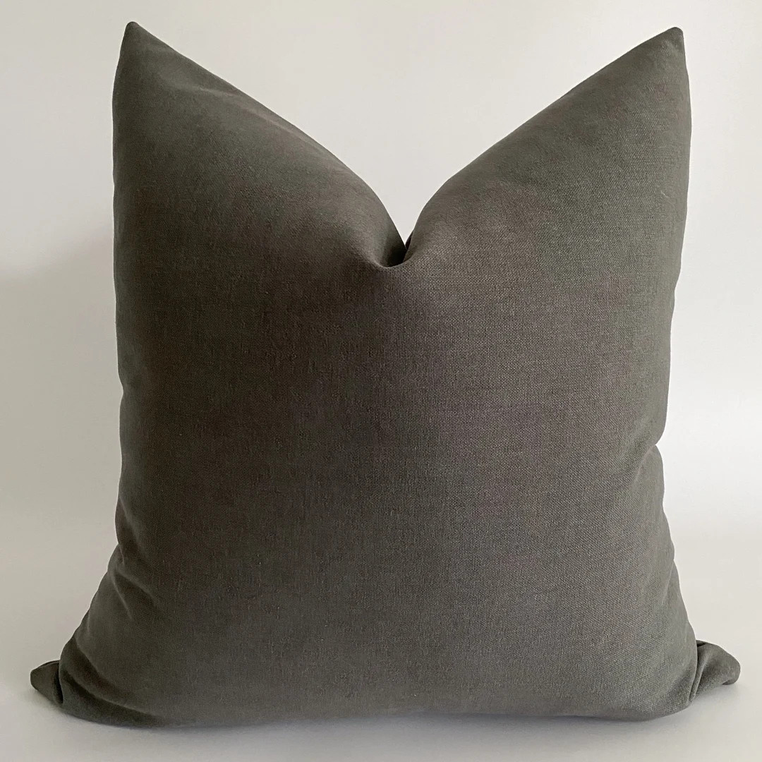 Peppercorn Gray Pillow Cover, Gray Pillow Cover, Solid Pillow Cover, Solid Gray Pillow Cover, HAC... | Etsy (US)
