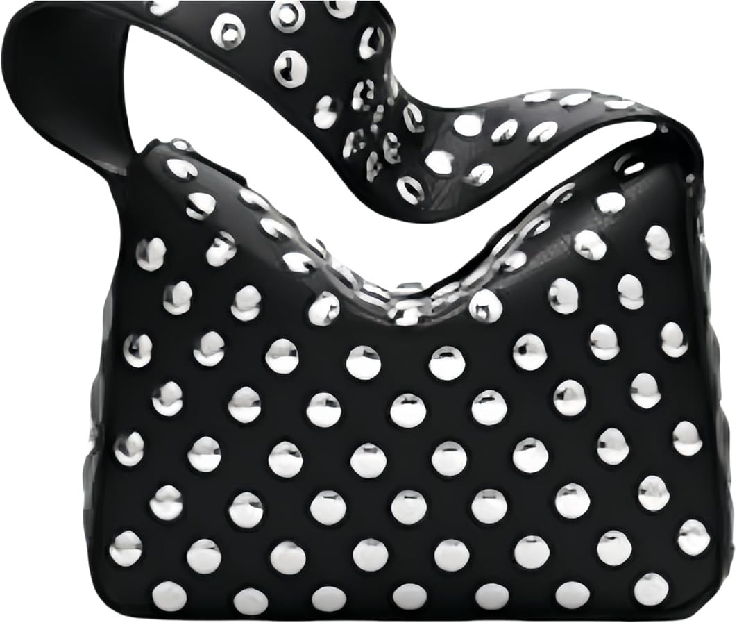 Women's Small Shoulder Faux Leather Hobo Clutch Bag Shoulder Bag Y2K Fashion Purse，Black and Wh... | Amazon (US)