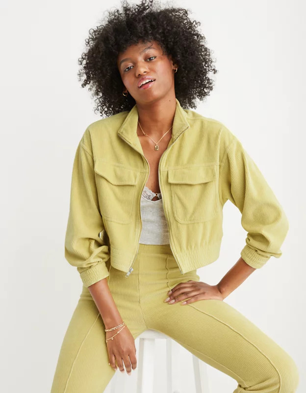 Aerie Groove-On Velour Full Zip Sweatshirt | Aerie