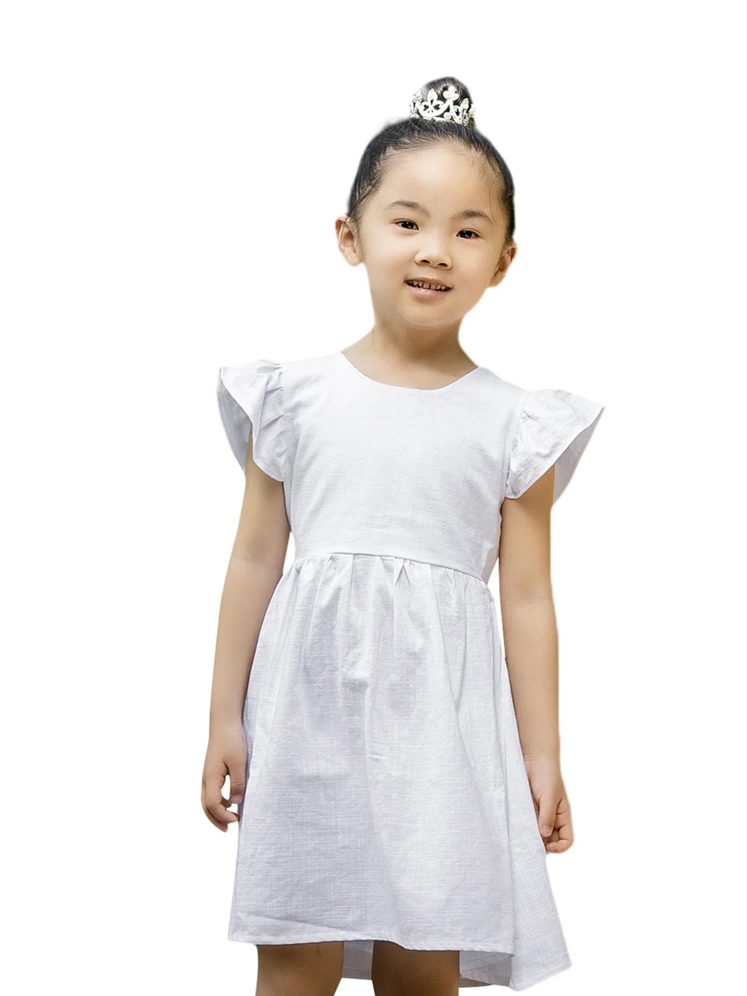Bagilaanoe Toddler Baby Girl Summer Dress Fly Sleeve A-line Dresses 2T 3T 4T 5T 6T 7T Kids Casual... | Walmart (US)