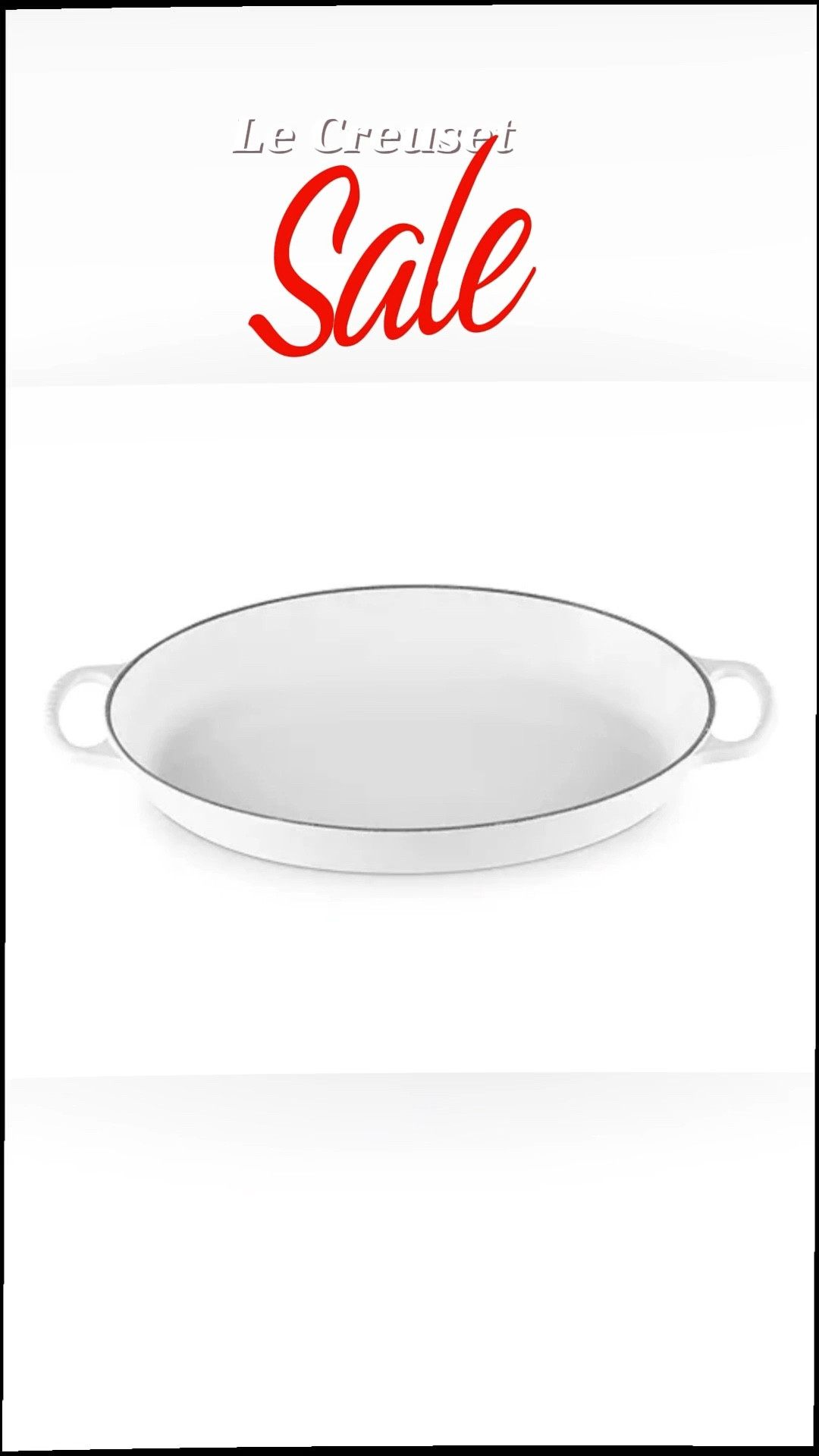 Le Creuset
Enameled Cast Iron Signature Oval Baker, 3 Qt 
* The Signature Oval Baker is ideal for roasting, baking, casseroles, side dishes and more – or use it as a buffet dish for serving and entertaining
* Shallow, low-profile design allows heat to circulate around the food for optimal browning and crisping
* Longer, oval shape is perfectly sized for pork roasts, whole chickens, sides of salmon and roasting vegetables
* Cast iron has exceptional heat distribution and retention qualities to lock in flavor and keep dishes warm or cold at the table
* Vibrant enameled surface minimizes sticking and staining, requires no pre-seasoning, and is easy-to-clean
* Wide loop handles
* Dimensions: 17.5" x 10.6" x 2.1"

#LTKSaleAlert #LTKHome #LTKSpringSale