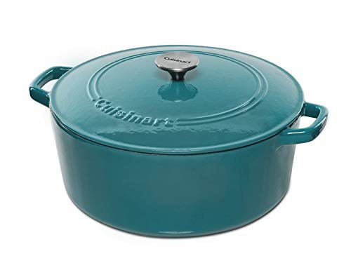 Cuisinart Chef's Classic Enameled Cast Iron Round Covered Casserole (Teal, 7- Quart) | Amazon (US)