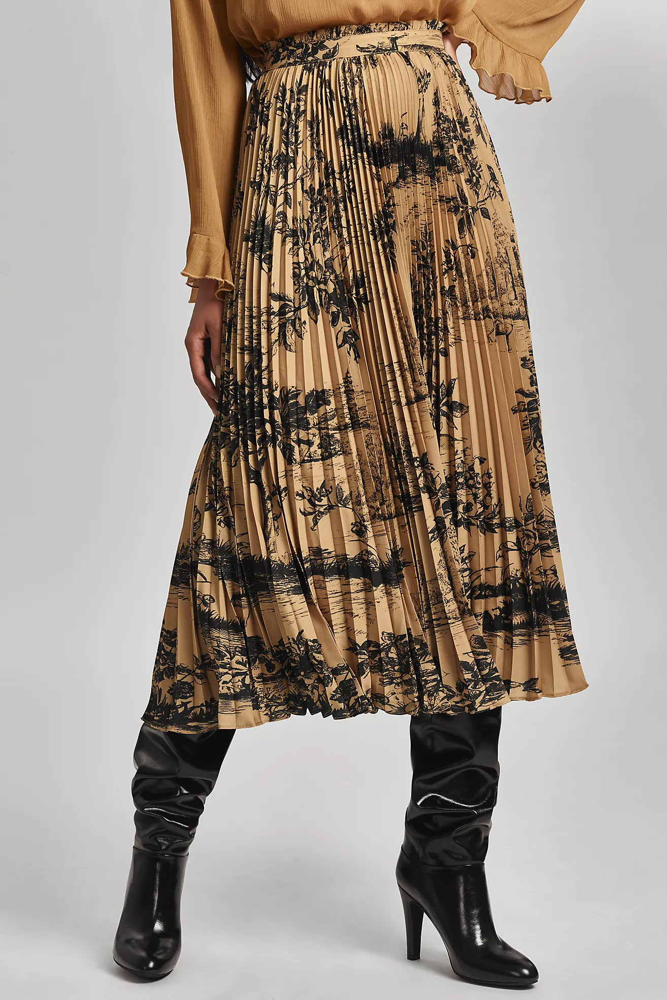 The Isobel Silky Pleated Skirt by Maeve | Anthropologie (US)