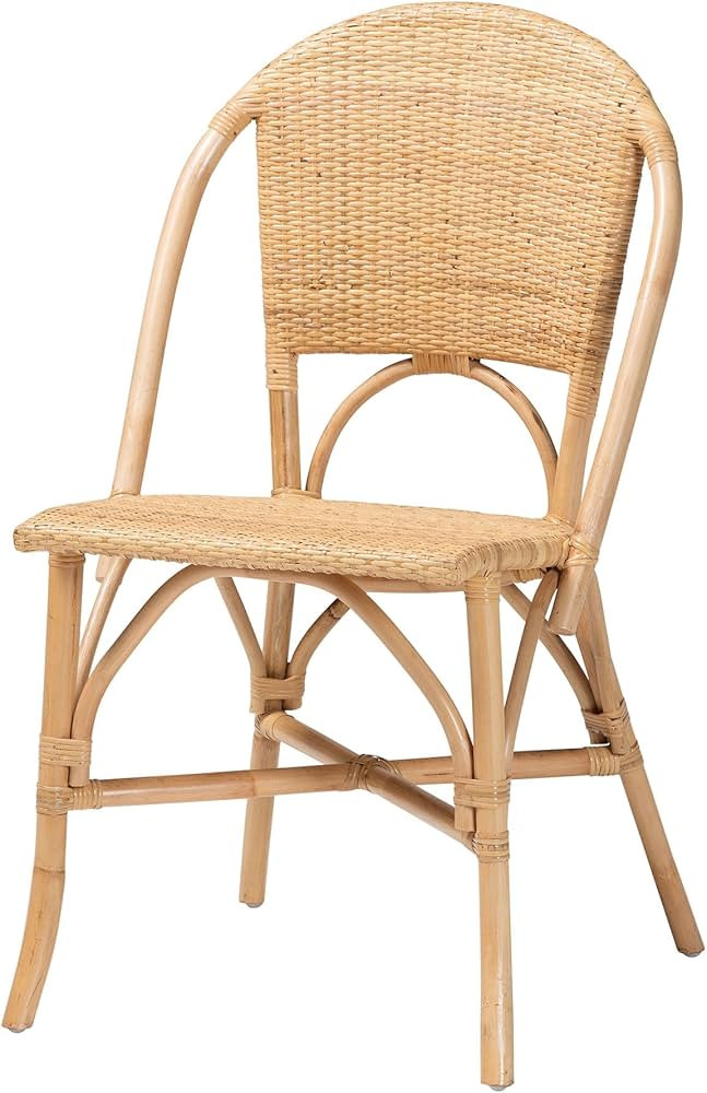bali & pari Jaylyn Natural Rattan Dining, Handwoven Wicker Side Chair with Arched Back | Amazon (US)