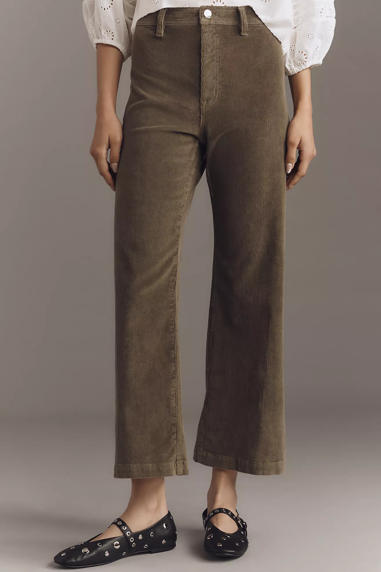 Pistola Penny Corduroy High-Rise Crop Wide-Leg Jeans | Anthropologie (US)