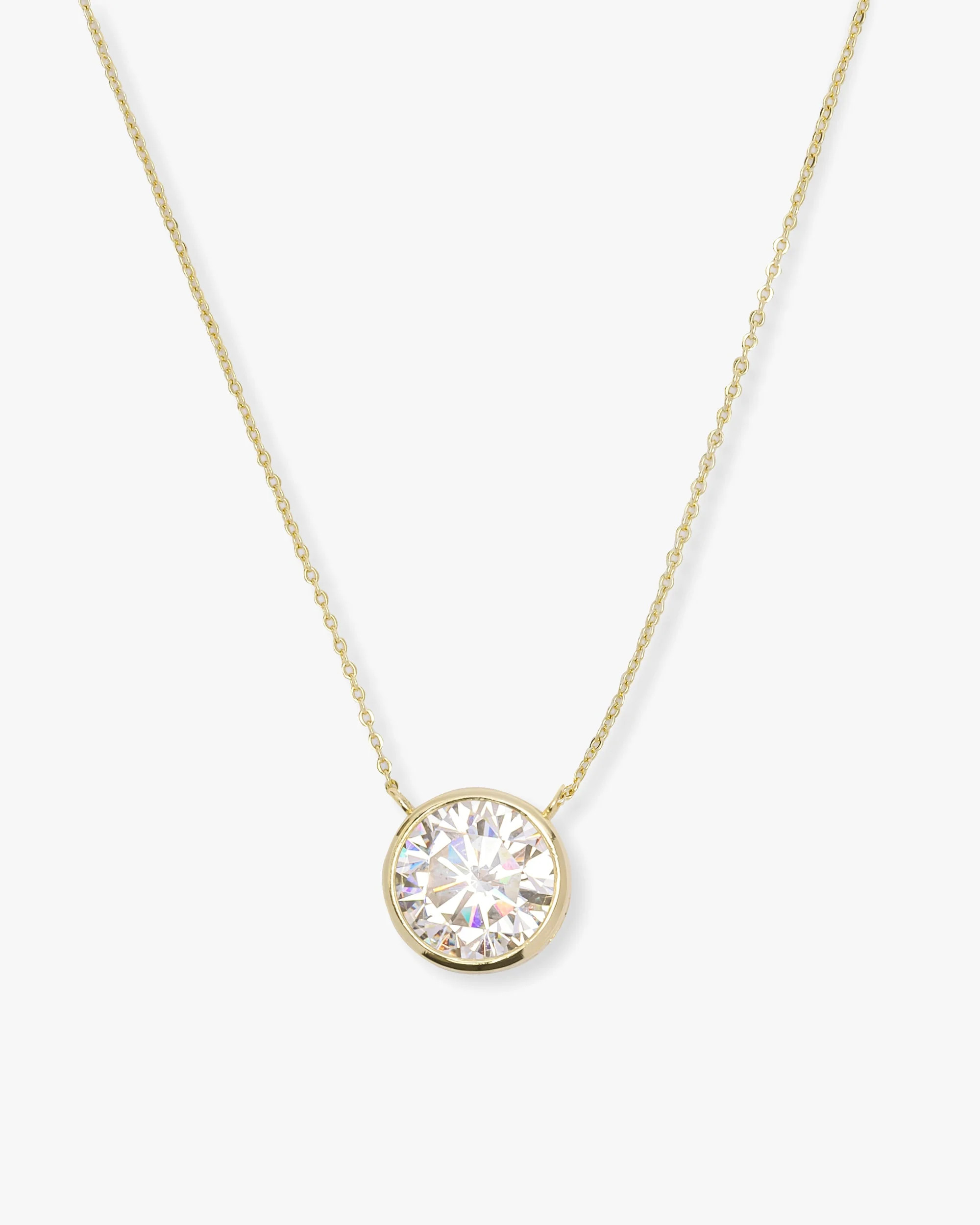 Baroness 10mm Gold Pendant Necklace | Elegant Luxury | Melinda Maria Jewelry