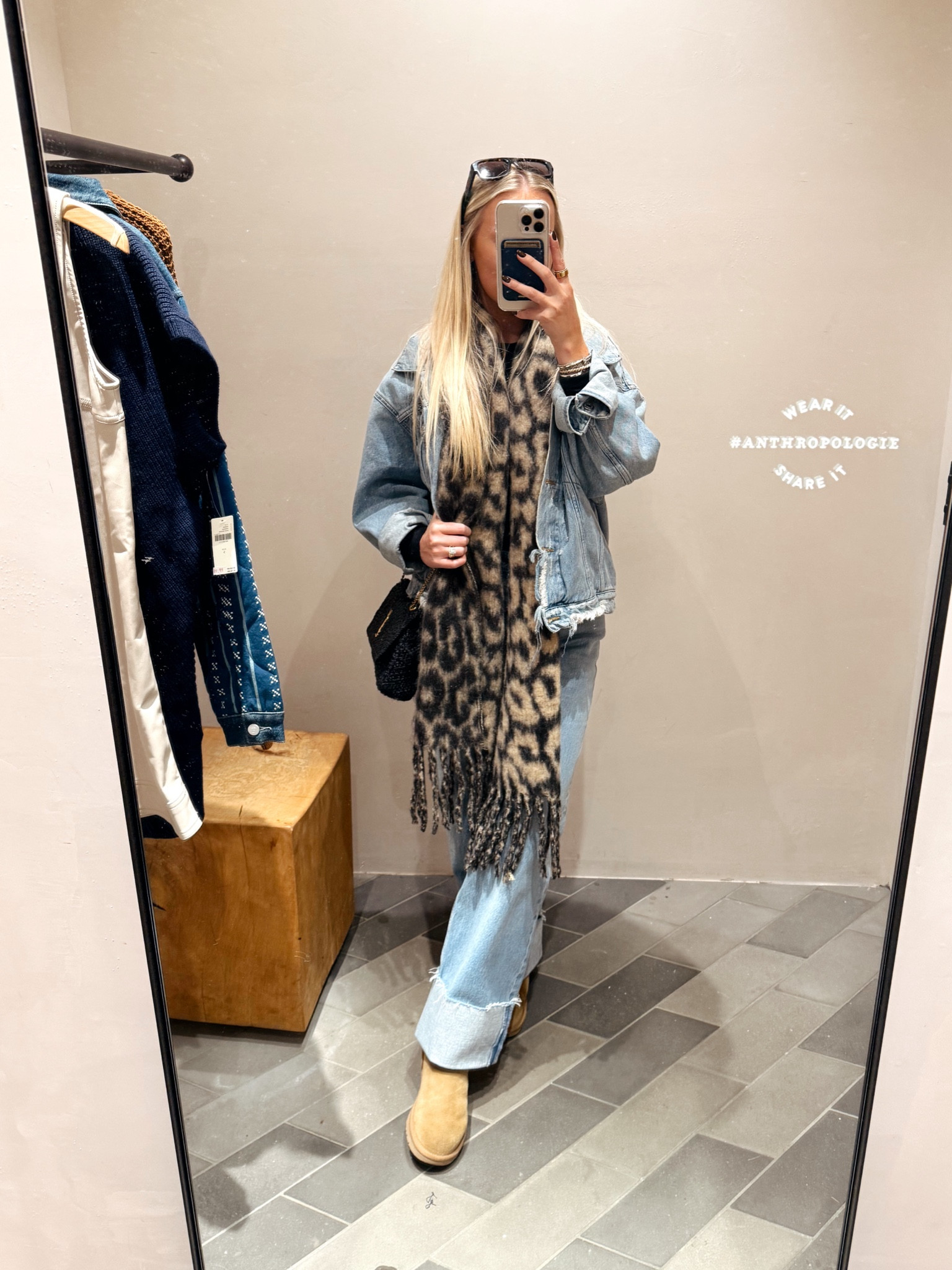 shopping fit! loving the denim on denim style. Scarf is H&M but sold out so linked similar! 

#LTKFindsUnder100 #LTKStyleTip #LTKSeasonal