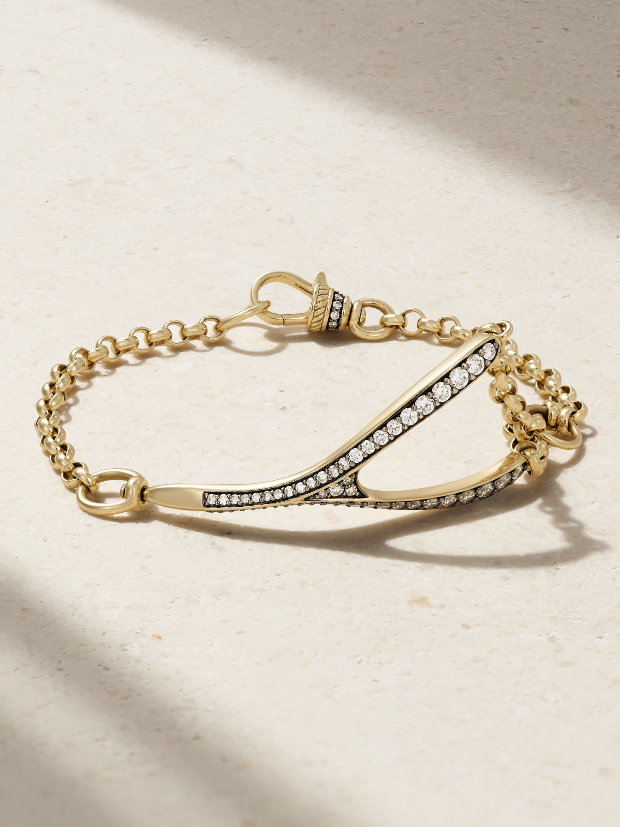 Wishbone rhodium-plated 14-karat gold diamond bracelet | NET-A-PORTER (UK & EU)
