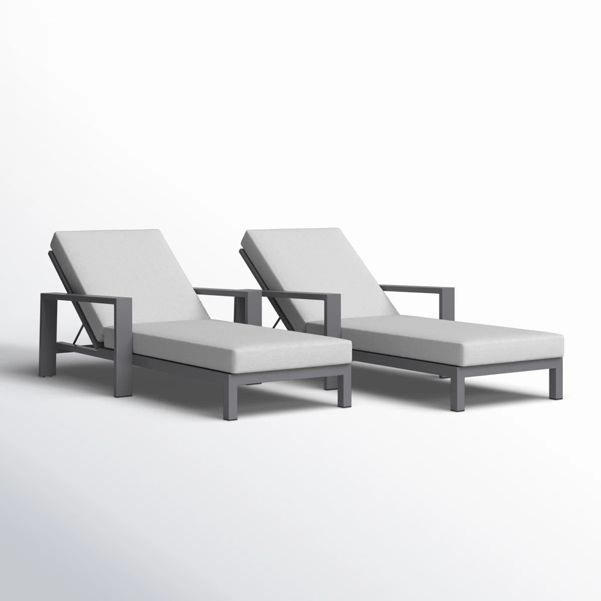 Hoyt 35'' Outdoor Metal Chaise Lounge (Set of 2) | Wayfair North America