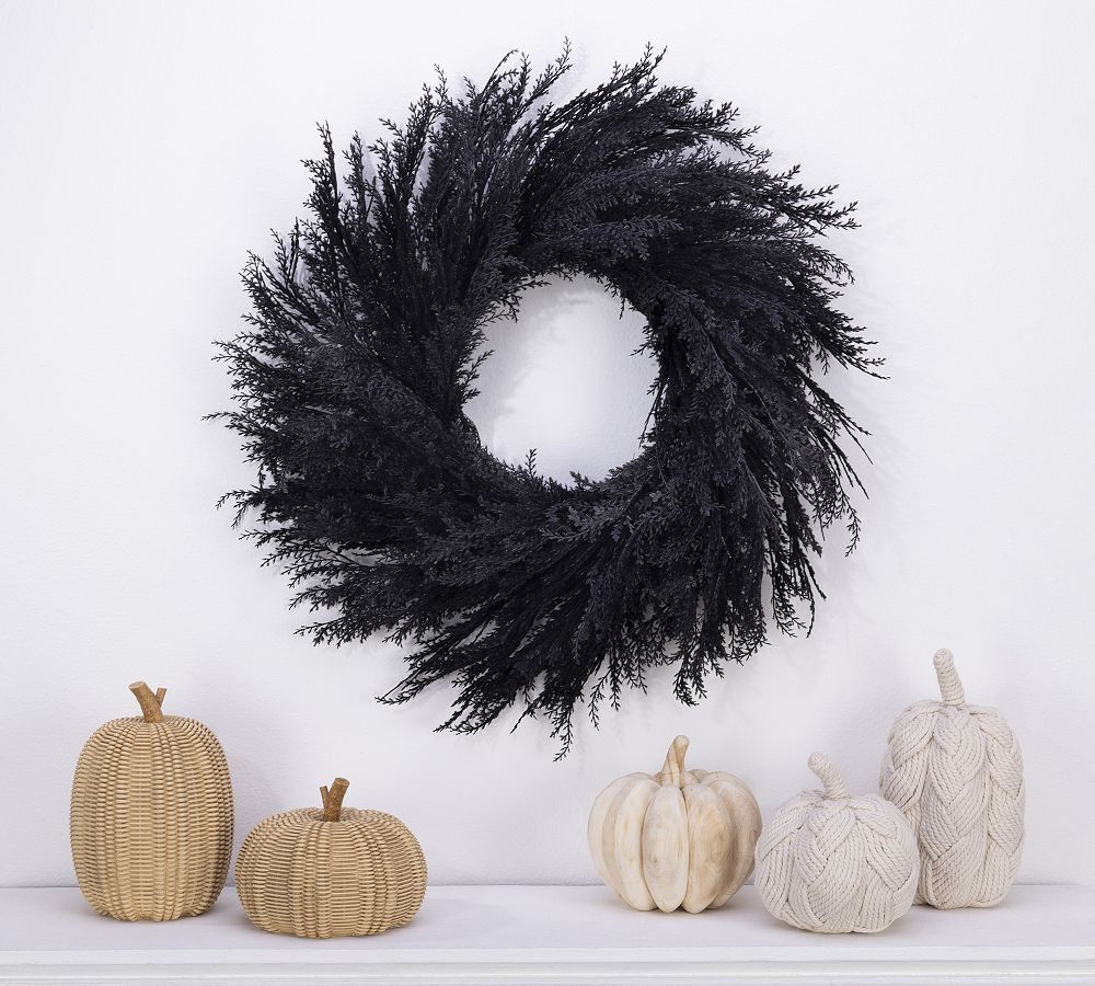 Faux Black Pampas Grass Wreath | Pottery Barn (US)