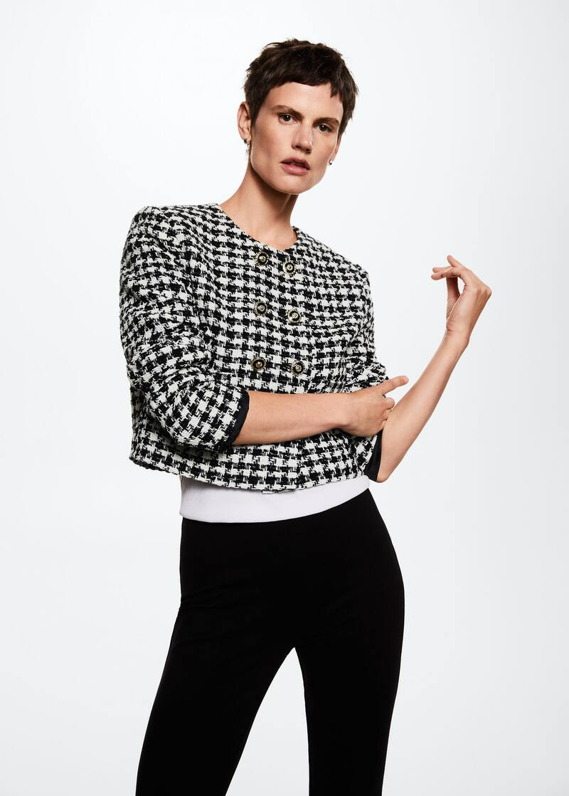 Tweed jacket with jewel buttons | MANGO (US)