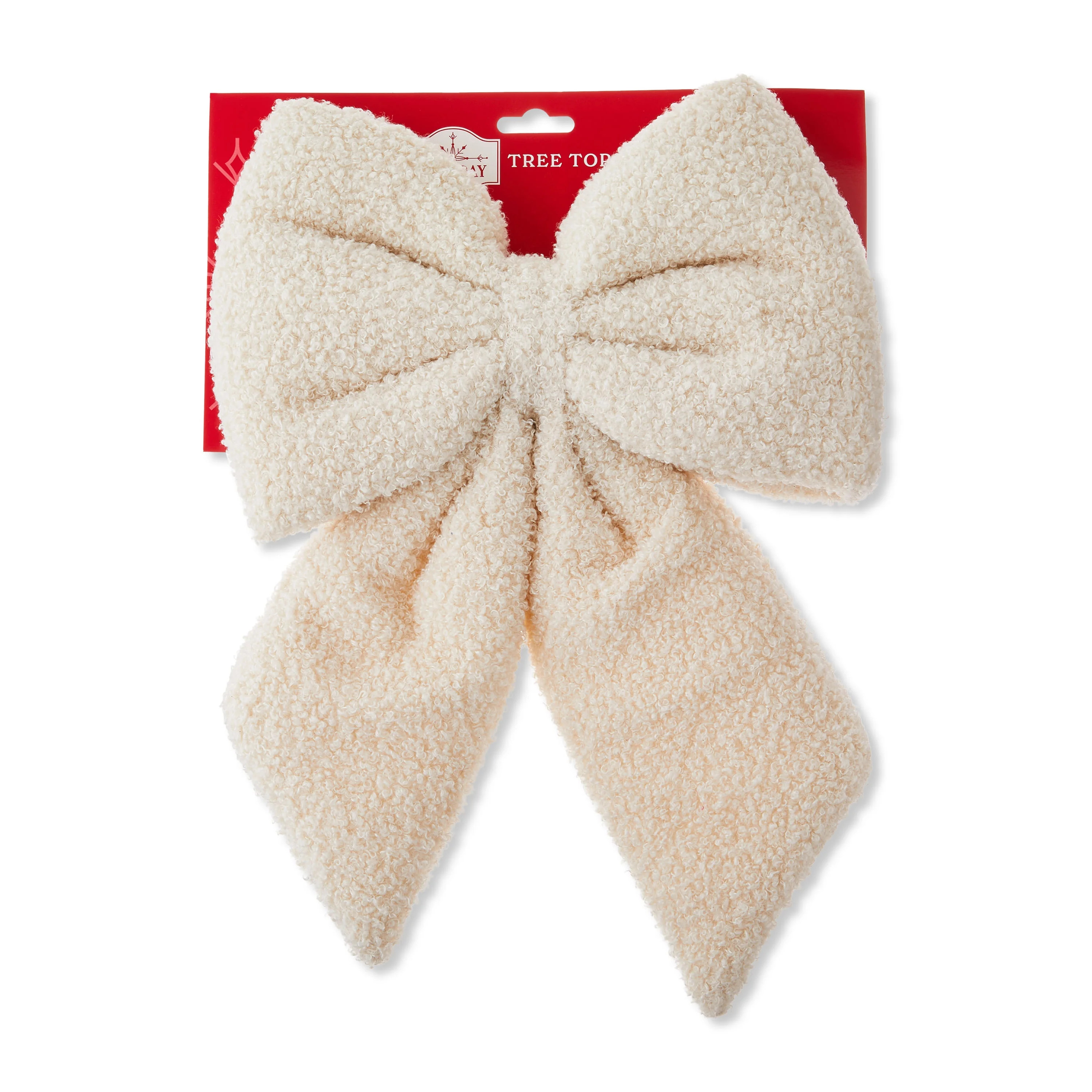 Ivory Sherpa Puffy Decorative Christmas Bow, 11", by Holiday Time | Walmart (US)