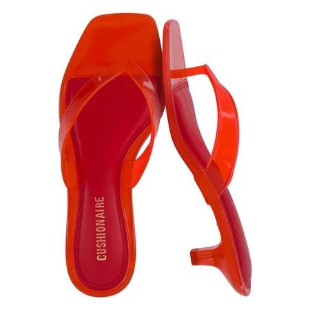 Cushionaire Riot Jelly Thong Kitten Heels for Women | Walmart (US)