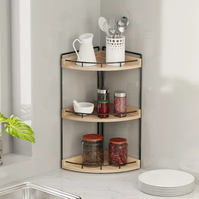 3 Tier Bathroom Counter Organizer, Wooden Corner Dresser Organizer | Wayfair North America