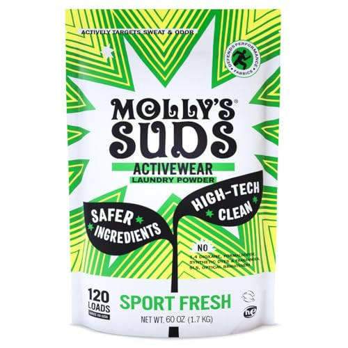 Molly's Suds Active Wear Laundry Detergent | Extra Strength Sport Laundry Powder, Stain Fighting for Performance Fabrics and Sensitive Skin | 120 Loads | Amazon (US)