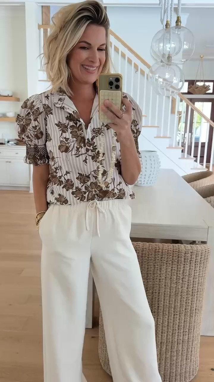 Wearing small in the top and small tall in the pants. There is a save version of the pants.  They don’t wrinkle 👏🏼👏🏼.  I am 5’11”.

#LTKOver40 #LTKWorkwear #LTKTall