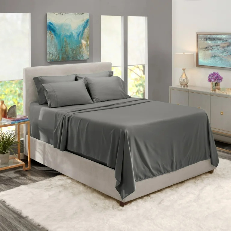 Nestl Hotel Luxury Soft Microfiber Extra Deep Pocket 6 Piece Bed Sheets Set, Fits 18"-24", Queen,... | Walmart (US)