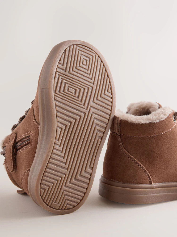 Tan Brown Standard Fit (F) Warm Lined Lace up Boots | Next US