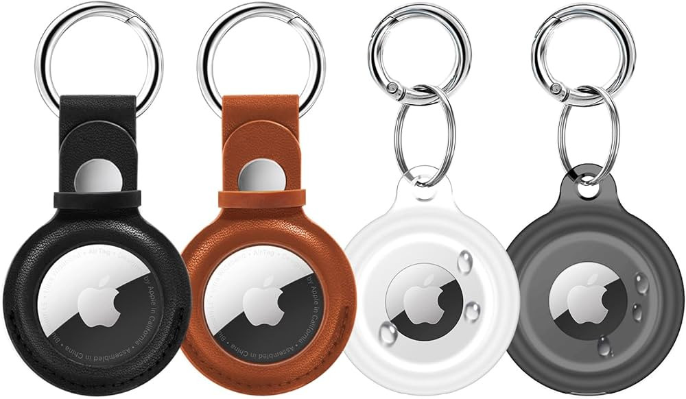 Supfine [4 Pack] Airtag Holder Waterproof & Airtag Keychain Leather, Air tag Case Protective Trac... | Amazon (US)