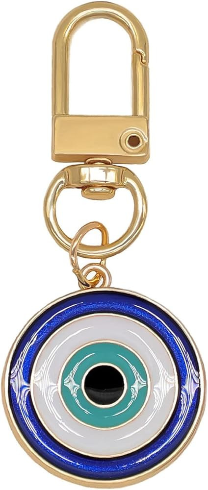Colourful Evil Eye Keychains Car Key Ring Bag Purse Keychains Good Luck Amulet protection Charm K... | Amazon (US)