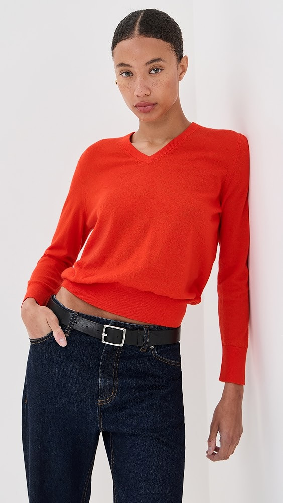 Skinlike Mercerized Wool Shrunken V Neck Sweater | Shopbop