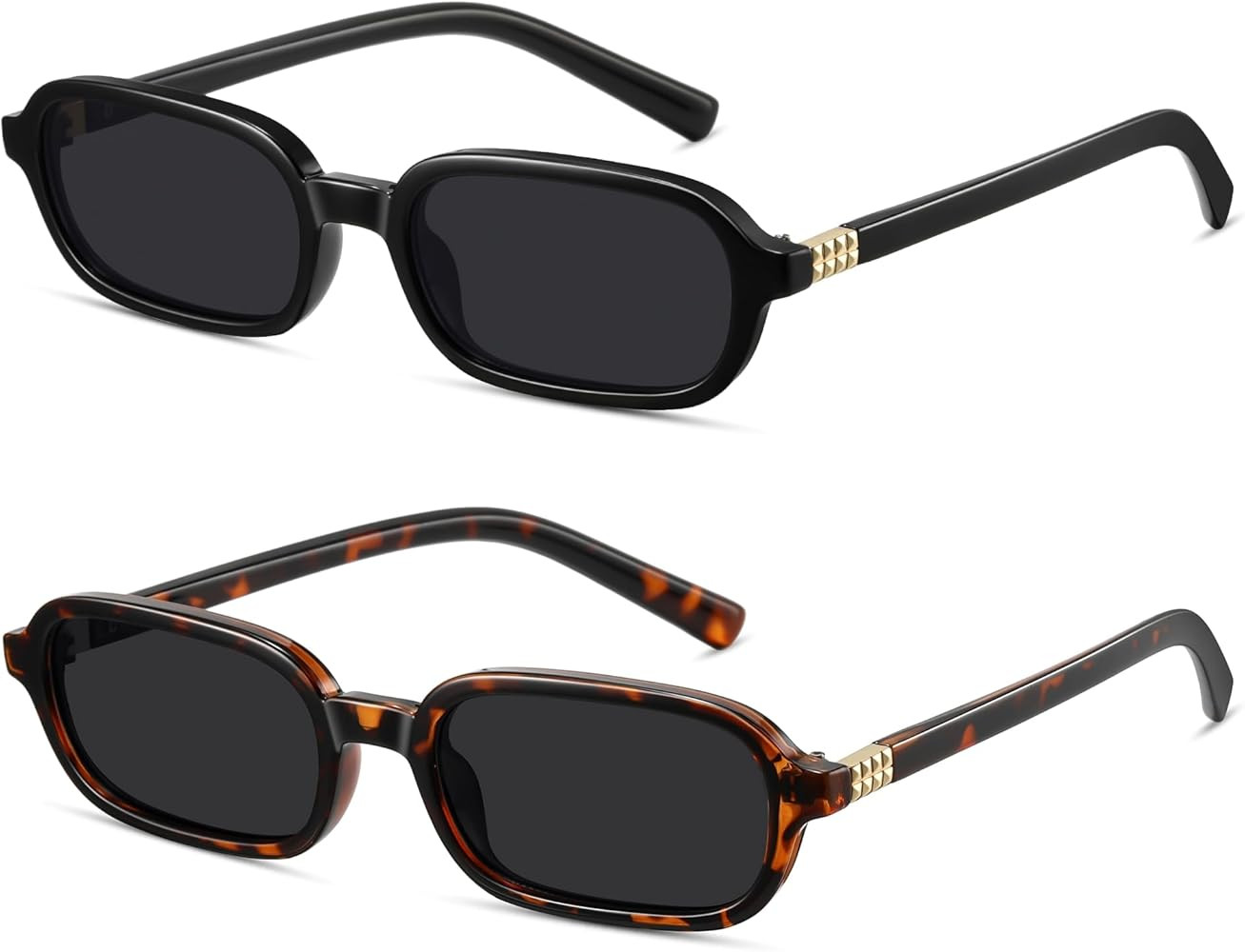 Retro Rectangle Sunglasses for Women Men Trendy Vintage Small Square | Amazon (US)