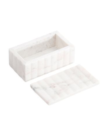 7x3 Ridged Solid Marble Decorative Box | TJ Maxx