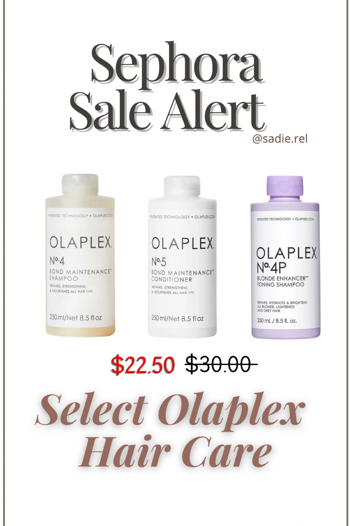 Sephora Sale Alert 
Select items up to 50% off 

Olaplex, beauty care, hair products 

#LTKFind #LTKbeauty #LTKsalealert