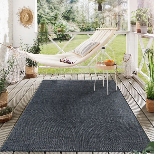 Indoor/Outdoor Area Rug in Denim Blue | Wayfair North America