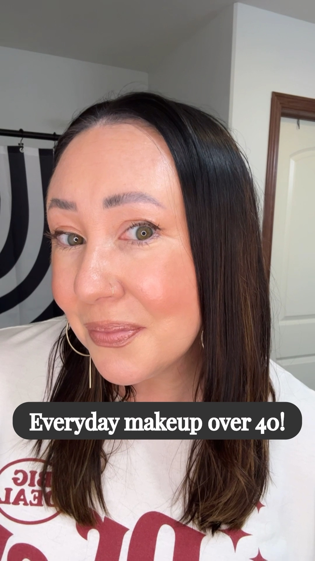 Today’s makeup look:
Light medium neutral foundation
Light neutral concealer
02 tinted sunscreen moisturizer 
Fair/light liquid bronzer
Sparkling rose multi stick
Maybelline highlighter available in a liquid form now 
Berry Amore blush
Dark brown eyebrow gel 
Ash brown eyebrow pencil
Nude truffle lip liner
Nearly There lipstick
Espresso eyeliner 
Cream & sugar eyeshadow palette
Latte brown mascara 


#LTKOver40 #LTKmomlife #LTKBeauty