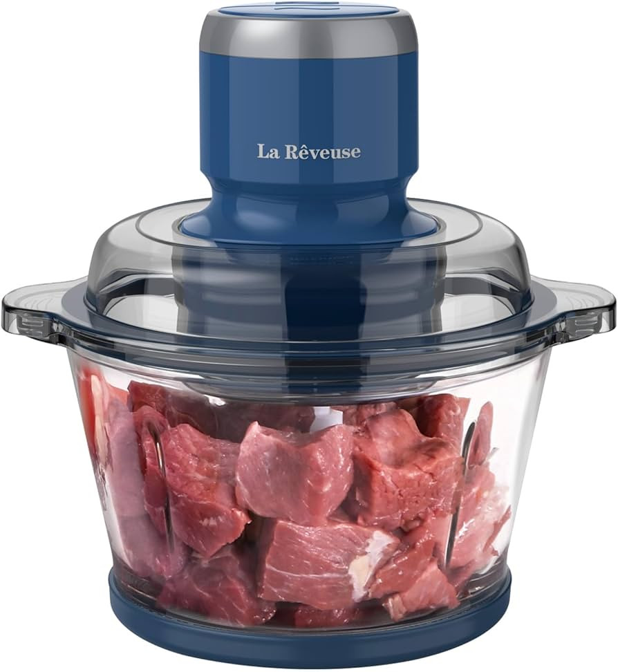 La Reveuse Food Processor,Electric Food Chopper with 7-Cup (1.7L) Glass Bowl, 4 Bi-Level Blades f... | Amazon (US)