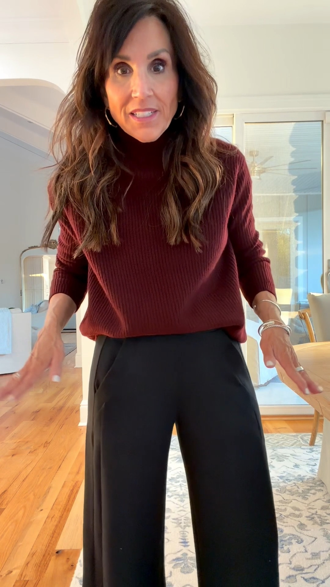 What I’m wearing 
Sweater - XS
Pants - Small 

#LTKSeasonal #LTKOver40