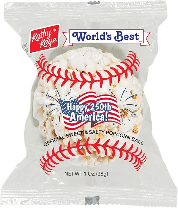 Kathy Kaye Baseball Sweet & Salty 1 oz. Popcorn Balls | Delicious, Crunchy, & Perfect for Snackin... | Amazon (US)