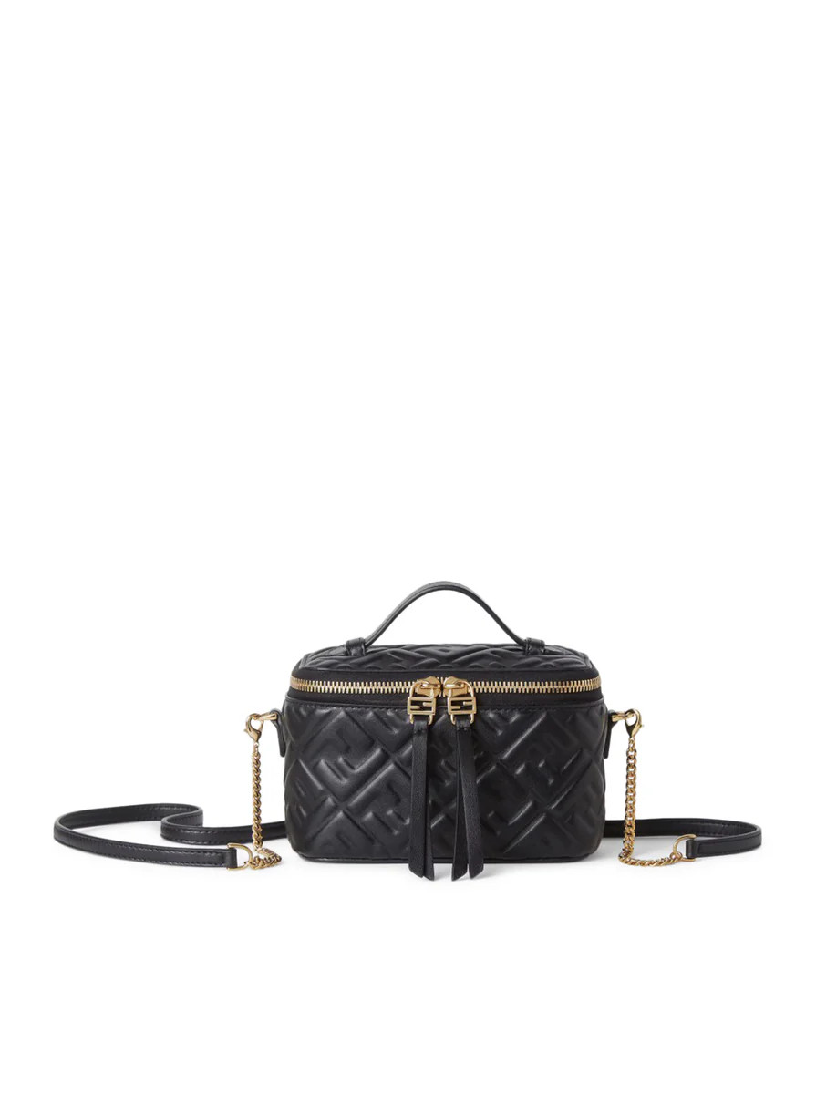 FENDI VANITY MINI BAG IN BLACK NAPPA WITH FF MOTIF | Suitnegozi INT