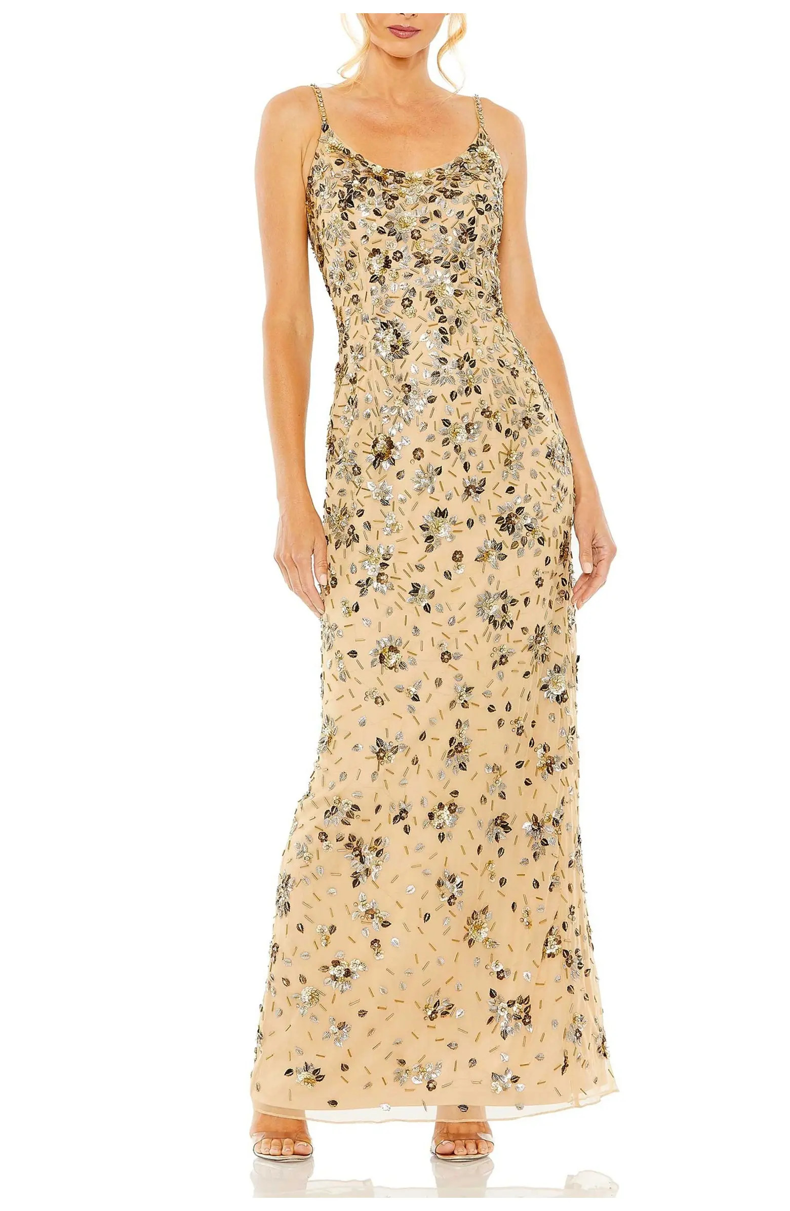 Mac Duggal Floral Embellished Scoop Neck Evening Gown | Nordstrom | Nordstrom