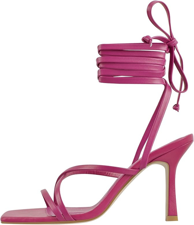 LISHAN Women's Stiletto High Heels Strappy Lace Up Sandals | Amazon (US)